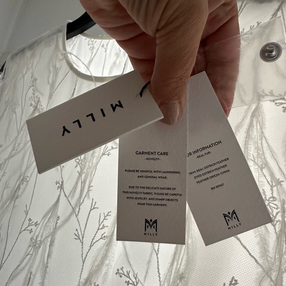 Milly Rana Feather Shift Wedding Bridal Rehearsal Dinner NWT Casual Bride - Picture 5 of 7